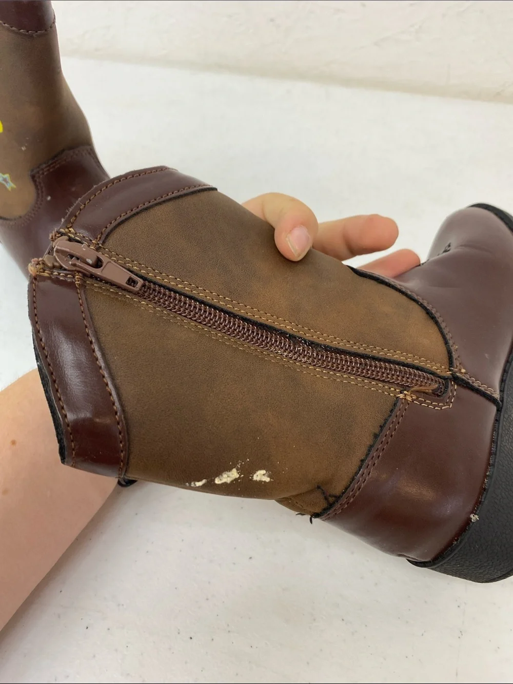 Brown Kids Cowboy Boots with Character Graphic size 9 toddler
